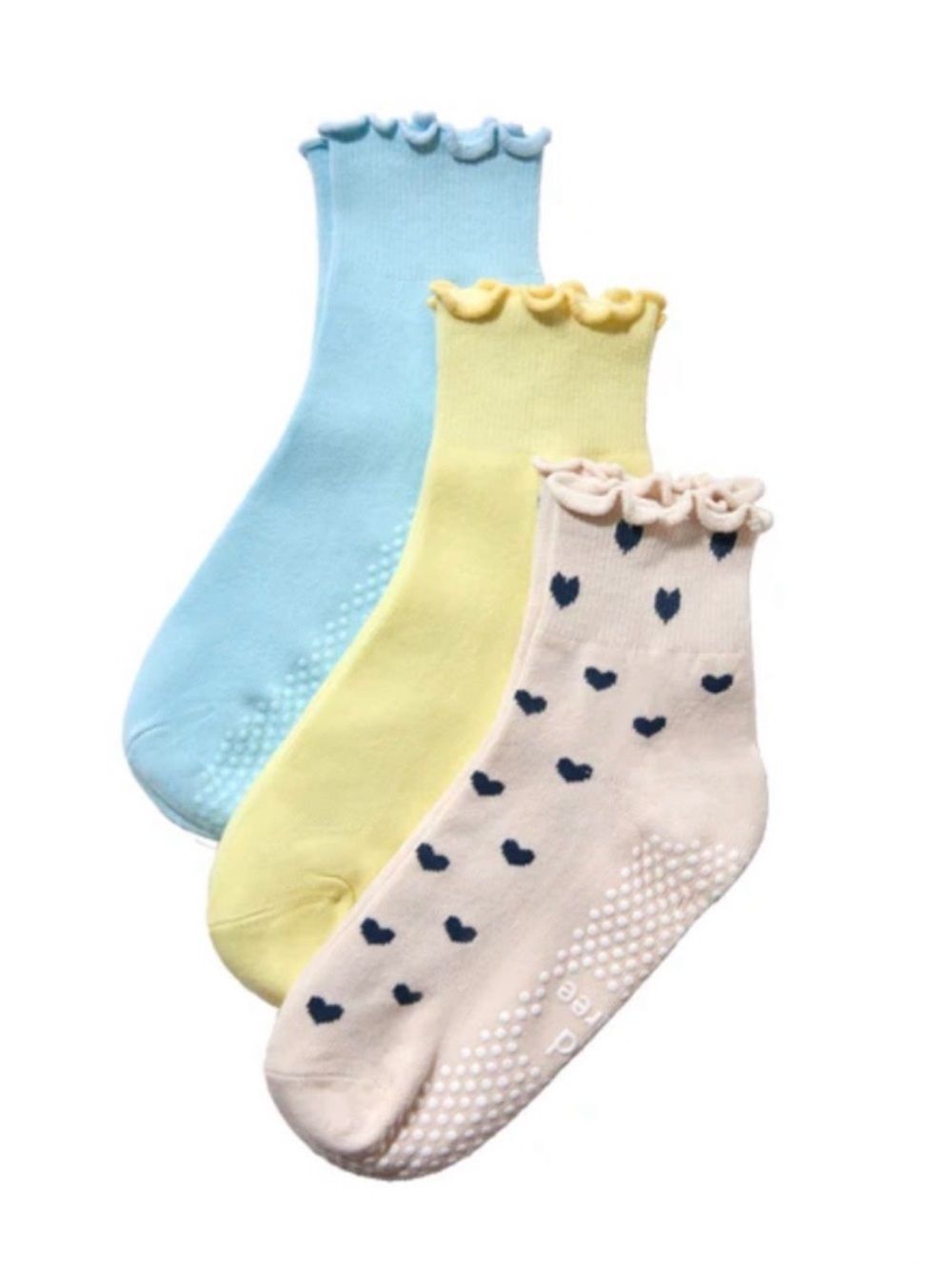 Hold For Three 3-Pack Pastel Pilates Barre Crew Socks - NWT